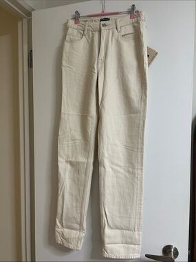 Frank & Oak Cream Straight-Leg Cream Jeans